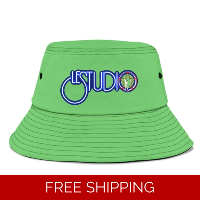 Bucket Fisherman Hat AA Le Studio W&B Logo Red Star Man